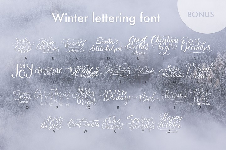 Пример шрифта Winter lettering #1